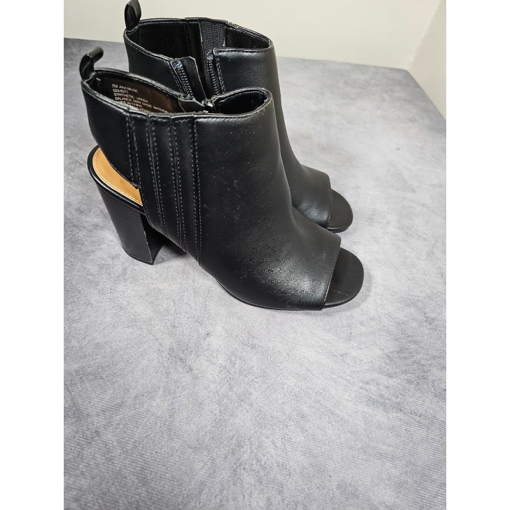 A.N.A. A New Approach Women's Sandals Heel Shoes Size US 7M Black Open Toe